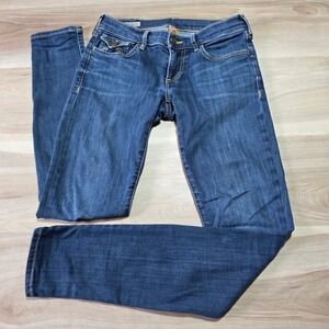 True Religion Casey Super Skinny Jeans Womens 25 Blue Low Rise Denim USA Made